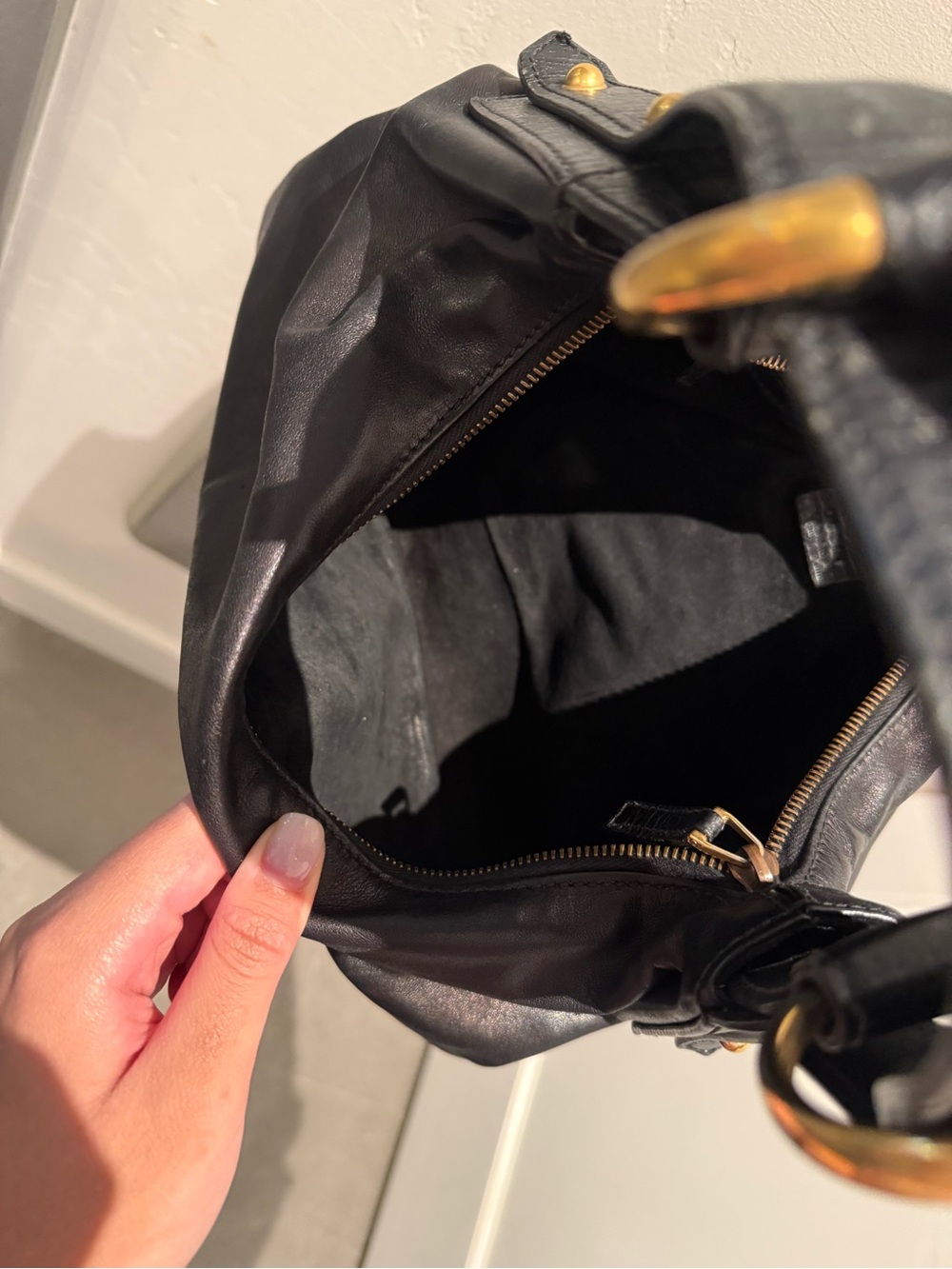 Authentic Gucci Black Leather Horsebit Hobo Bag Medium Vintage - Picture 11 of 13